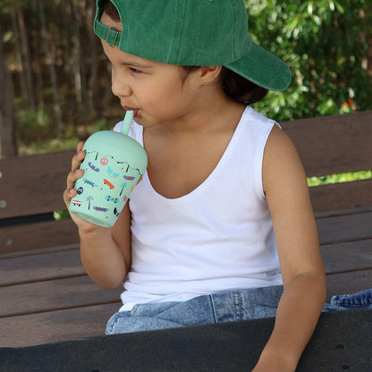 Chino Club Mini 200ml Smoothie Cup & Straw, Skate Aqua