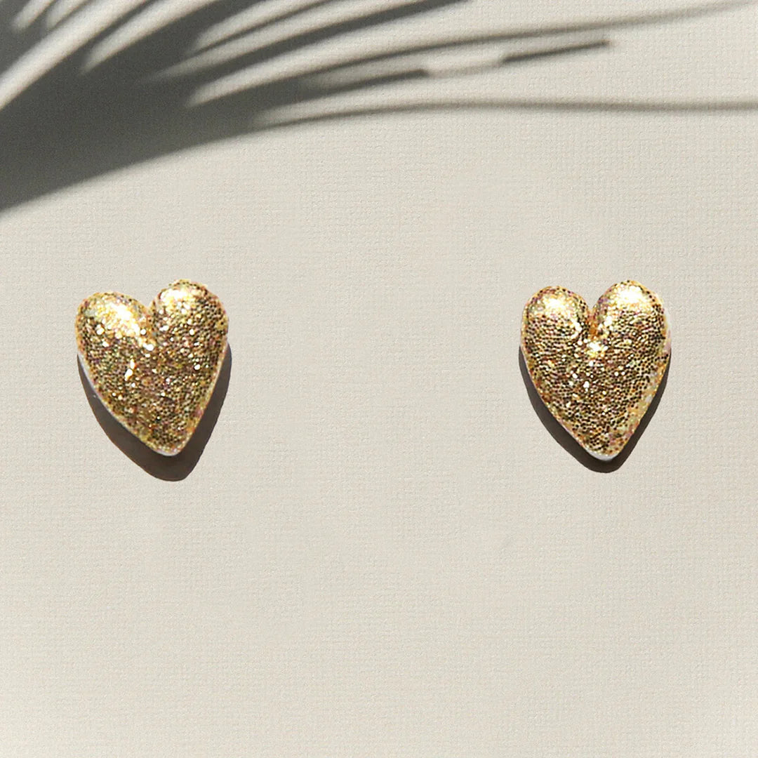 Kingston Heart Stud Earrings, Gold
