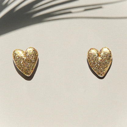 Kingston Heart Stud Earrings, Gold