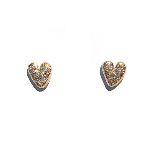 Kingston Heart Stud Earrings, Gold