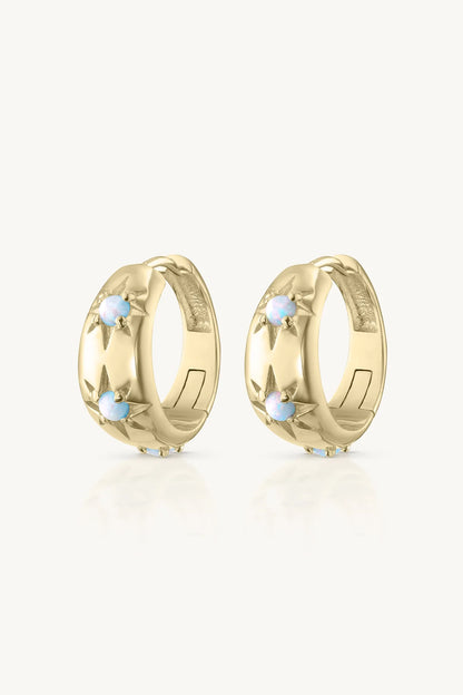 ToniMay Alina Opal Hoops, Gold