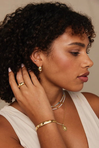ToniMay Alina Opal Hoops, Gold