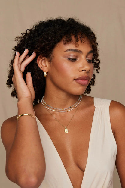 ToniMay Alina Opal Hoops, Gold