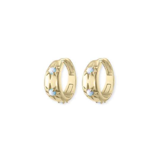 ToniMay Alina Opal Hoops, Gold