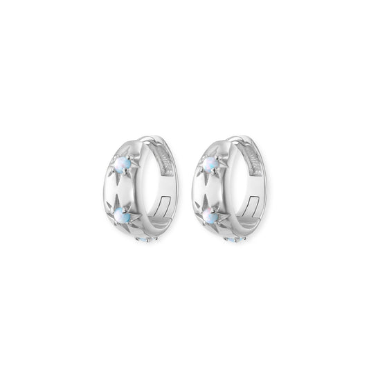 ToniMay Alina Opal Hoops, Silver