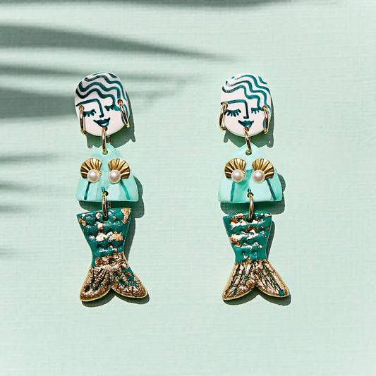 Kingston Emerald Mermaid Earrings