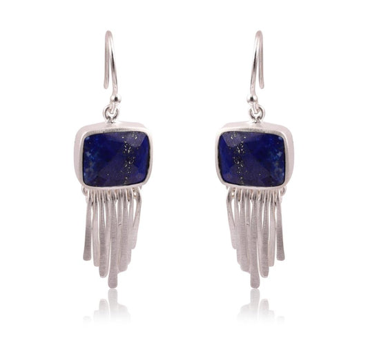 Susan Rose Orphelia Lapis Earrings Silver