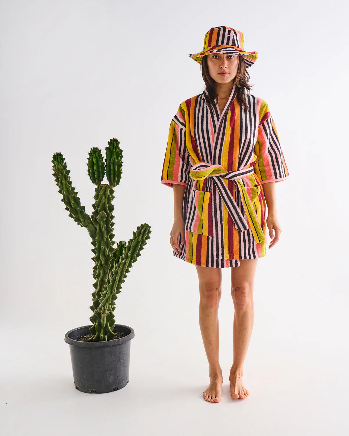 Kip & Co Terry Mini Robe, Casablanca Stripe