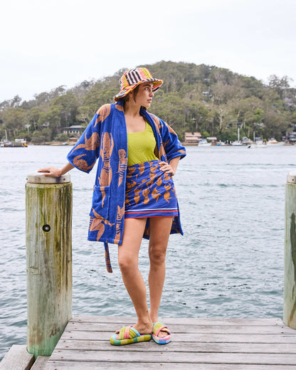 Kip & Co Terry Mini Robe, Sun Kissed