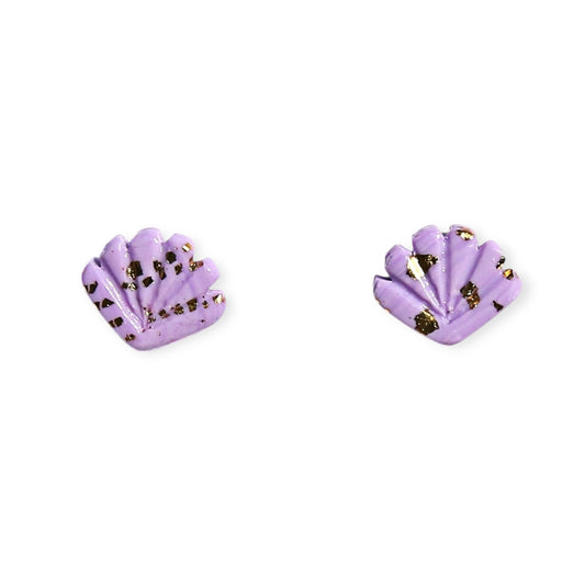 Kingston Shell Stud Earrings, Lilac