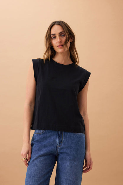 Ceres Life Extended Shoulder Tee, Black