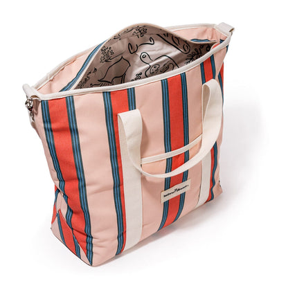 Business and Pleasure The Cooler Tote, Dusty Pink Stripe