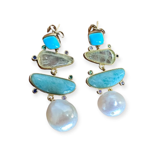 Susan Rose Onassis, Fluorite Pearl & Amazonite