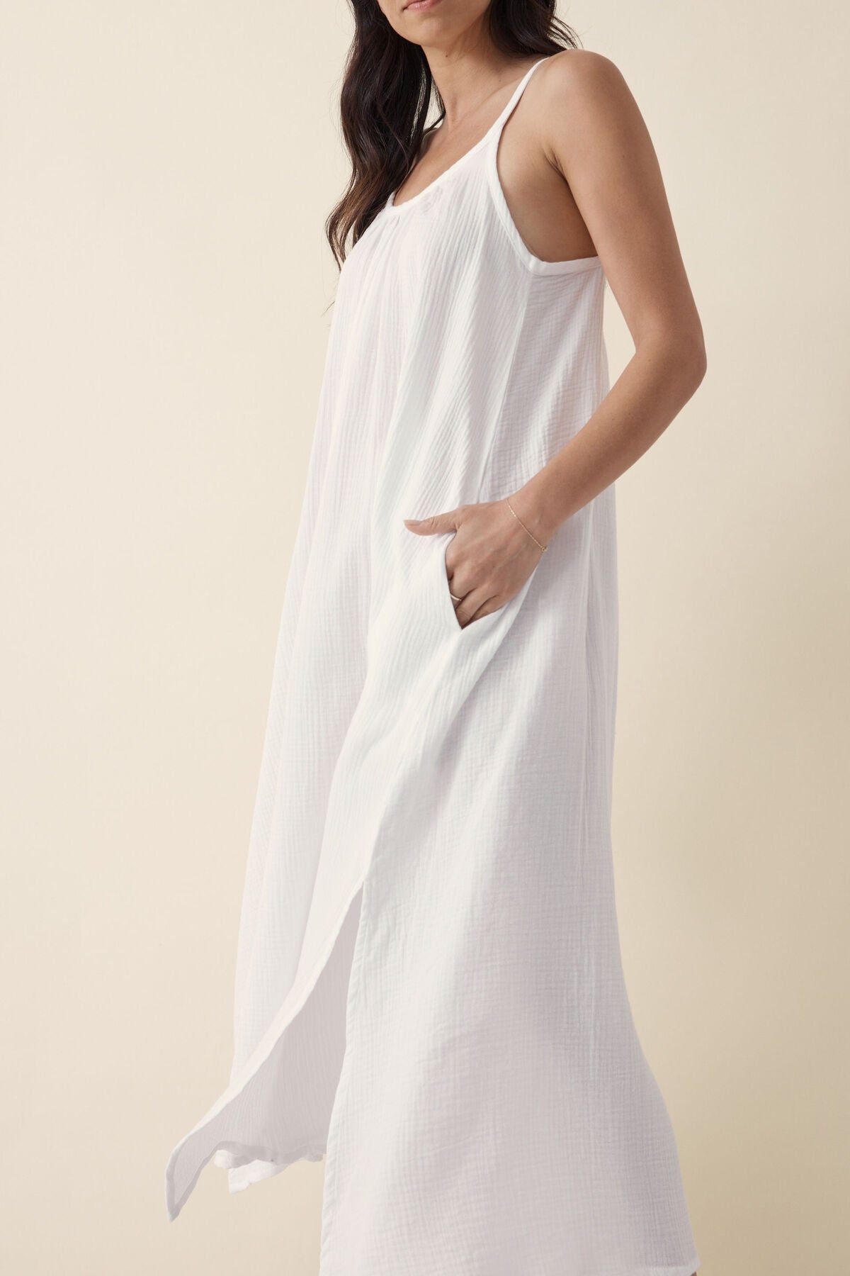 Ceres Life Strappy Midi Dress, White