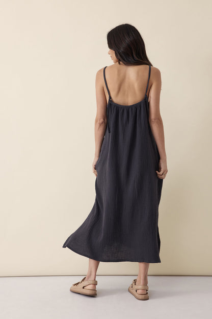 Ceres Life Strappy Midi Dress, Phantom