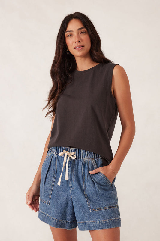 Ceres Life Relaxed Sleeveless Tee, Phantom