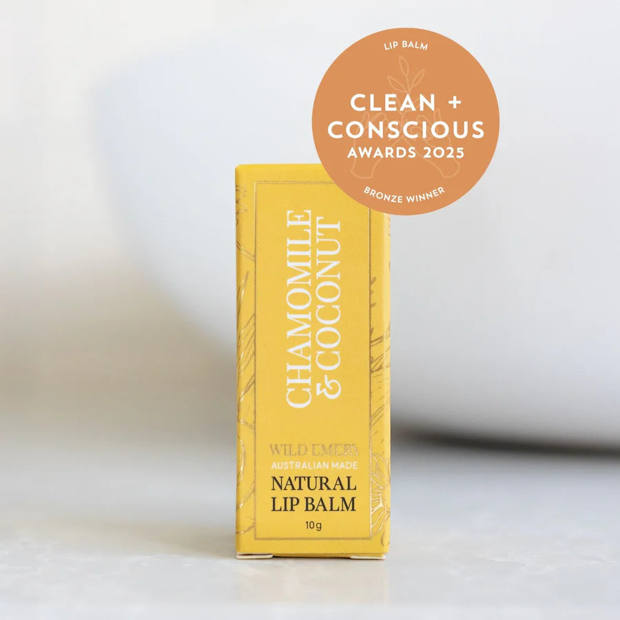 Wild Emery Natural Lip Balm, Chamomile & Coconut