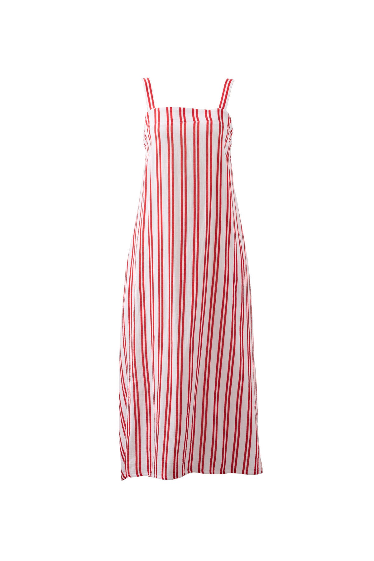 Ceres Life Doublecloth Poolside Dress, Heritage Red Double Stripe