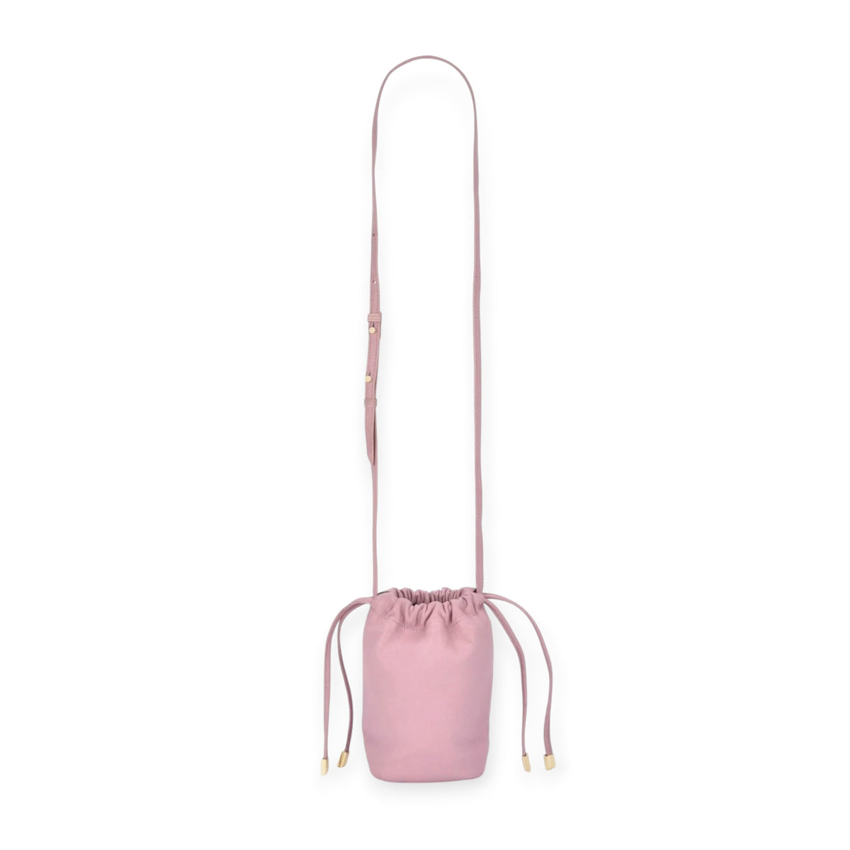 Gabee Susie Soft Leather Drawsting Crossbody Bag, Pink