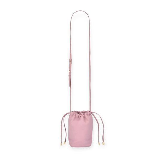 Gabee Susie Soft Leather Drawsting Crossbody Bag, Pink