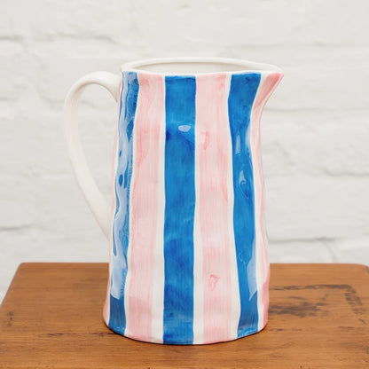 Noss & Co Medium Stripe Jug, Blue & Pink