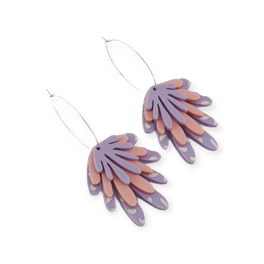 Pink Nade Stacey Earring, Purple / Pink Hoops