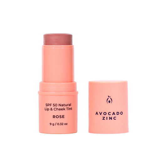 Avocado Zinc SPF 50 Natural Lip & Cheek Tint, Rose