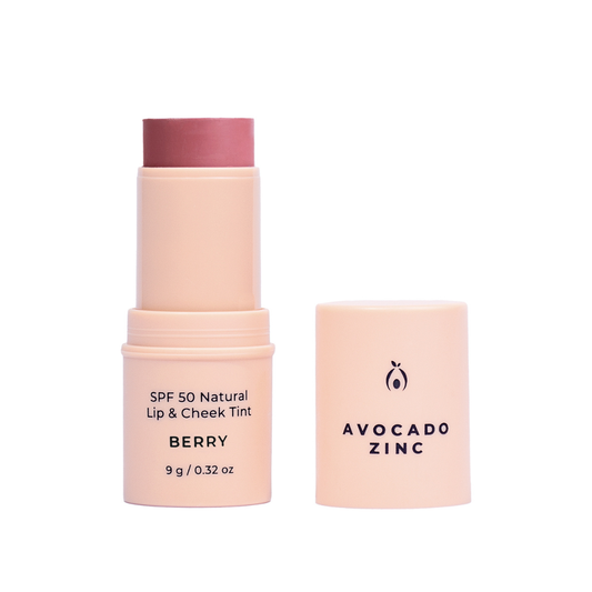 Avocado Zinc SPF 50 Natural Lip & Cheek Tint, Berry