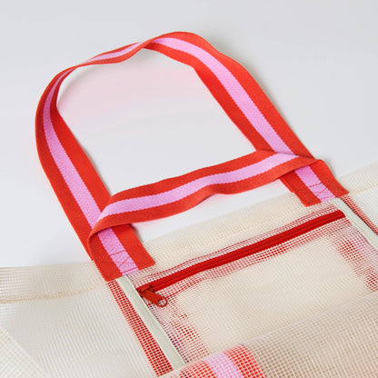 Project Ten Mesh Oversized Tote, Ecru