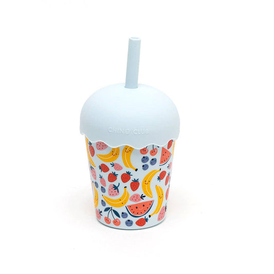 Chino Club Fruits Blue Mini Smoothie Cup & Straw 200ml