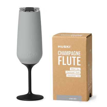 Huski Champagne Flute, Stone Grey