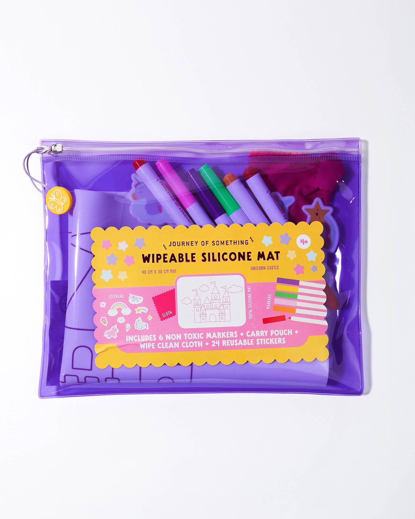 Journey Of Something Wipeable Silicone Colouring Mat, Unicorn Castle