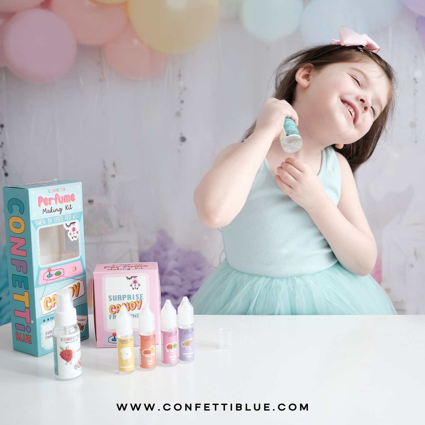 Confetti Blue Candy Scented Perfume Making Kit