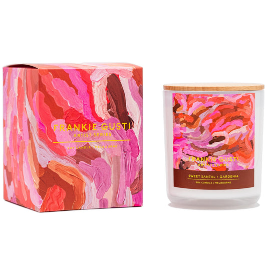 Frankie Gusti Artist Series by Erin Reinboth Sweet Santal & Gardenia Soy Wax Candle